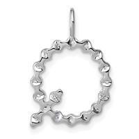 True Origin 14K White Gold 0.62 Carat Lab Grown Diamond VS+ F+ Complete Alphabet Q Pendant view 3