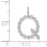True Origin 14K White Gold 0.62 Carat Lab Grown Diamond VS+ F+ Complete Alphabet Q Pendant view 4