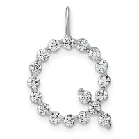 True Origin 14K White Gold 0.62 Carat Lab Grown Diamond VS+ F+ Complete Alphabet Q Pendant view 1