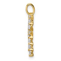 True Origin 14K Yellow Gold 0.50 Carat Lab Grown Diamond VS+ F+ Complete Alphabet R Pendant view 2