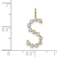 True Origin 14K Yellow Gold 0.50 Carat Lab Grown Diamond VS+ F+ Complete Alphabet S Pendant view 4