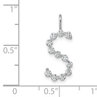 True Origin 14K White Gold 0.50 Carat Lab Grown Diamond VS+ F+ Complete Alphabet S Pendant view 4