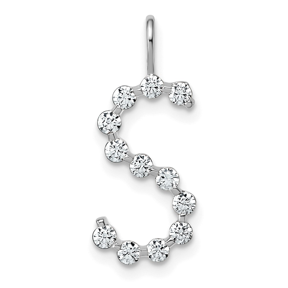 True Origin 14K White Gold 0.50 Carat Lab Grown Diamond VS+ F+ Complete Alphabet S Pendant