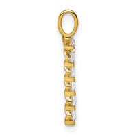 True Origin 14K Yellow Gold 0.33 Carat Lab Grown Diamond VS+ F+ Complete Alphabet T Pendant view 2