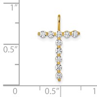 True Origin 14K Yellow Gold 0.33 Carat Lab Grown Diamond VS+ F+ Complete Alphabet T Pendant view 4
