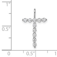True Origin 14K White Gold 0.33 Carat Lab Grown Diamond VS+ F+ Complete Alphabet T Pendant view 4