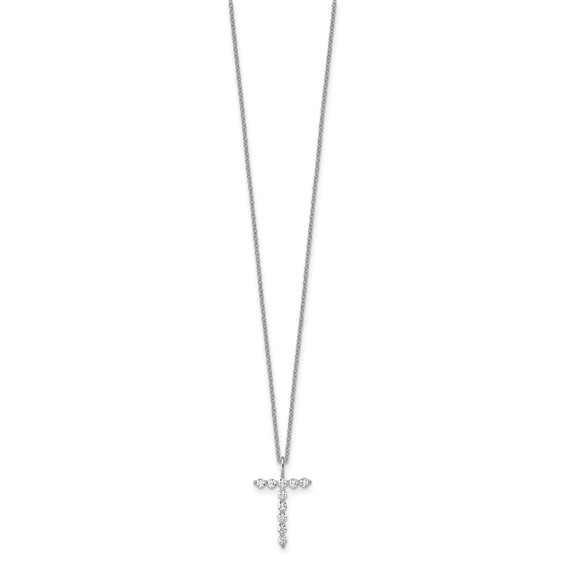 True Origin 14K White Gold 1/3 carat Lab Grown Diamond VS+ F+ Complete Alphabet T Pendant Necklace