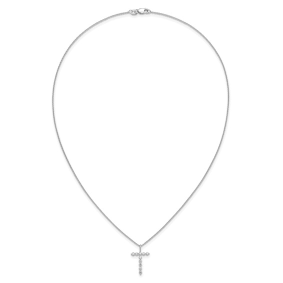 True Origin 14K White Gold 1/3 carat Lab Grown Diamond VS+ F+ Complete Alphabet T Pendant Necklace