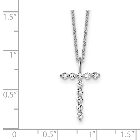 True Origin 14K White Gold 1/3 carat Lab Grown Diamond VS+ F+ Complete Alphabet T Pendant Necklace
