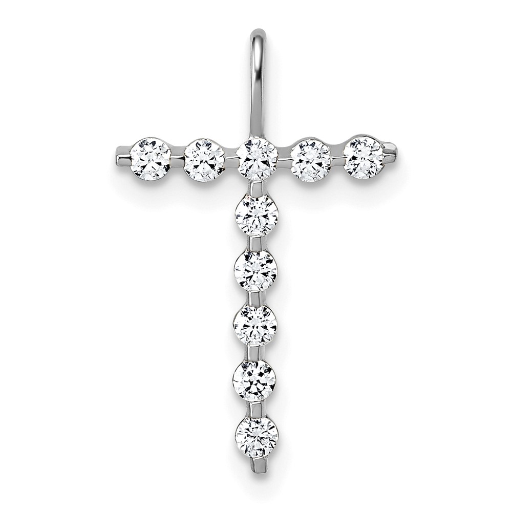 True Origin 14K White Gold 0.33 Carat Lab Grown Diamond VS+ F+ Complete Alphabet T Pendant