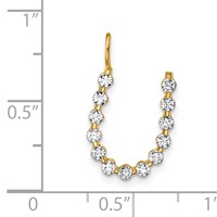 True Origin 14K Yellow Gold 0.38 Carat Lab Grown Diamond VS+ F+ Complete Alphabet U Pendant view 4