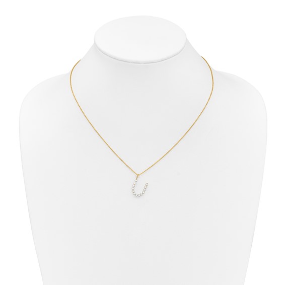 True Origin 14K Yellow Gold 3/8 carat Lab Grown Diamond VS+ F+ Complete Alphabet U Pendant Necklace