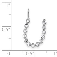 True Origin 14K White Gold 0.38 Carat Lab Grown Diamond VS+ F+ Complete Alphabet U Pendant view 4