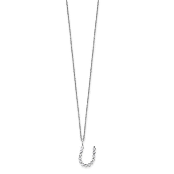 True Origin 14K White Gold 3/8 carat Lab Grown Diamond VS+ F+ Complete Alphabet U Pendant Necklace