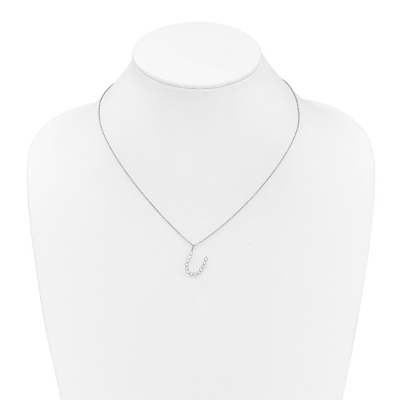 True Origin 14K White Gold 3/8 carat Lab Grown Diamond VS+ F+ Complete Alphabet U Pendant Necklace