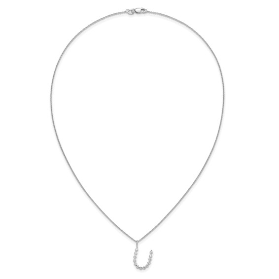 True Origin 14K White Gold 3/8 carat Lab Grown Diamond VS+ F+ Complete Alphabet U Pendant Necklace