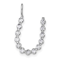 True Origin 14K White Gold 0.38 Carat Lab Grown Diamond VS+ F+ Complete Alphabet U Pendant view 1