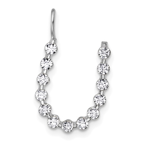 True Origin 14K White Gold 0.38 Carat Lab Grown Diamond VS+ F+ Complete Alphabet U Pendant