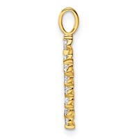 True Origin 14K Yellow Gold 0.38 Carat Lab Grown Diamond VS+ F+ Complete Alphabet V Pendant view 2