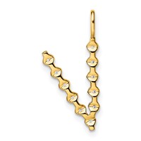 True Origin 14K Yellow Gold 0.38 Carat Lab Grown Diamond VS+ F+ Complete Alphabet V Pendant view 3
