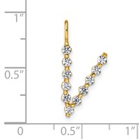 True Origin 14K Yellow Gold 0.38 Carat Lab Grown Diamond VS+ F+ Complete Alphabet V Pendant view 4
