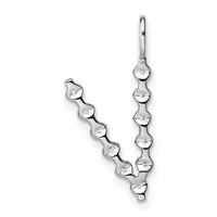 True Origin 14K White Gold 0.38 Carat Lab Grown Diamond VS+ F+ Complete Alphabet V Pendant view 3