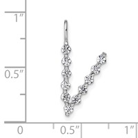 True Origin 14K White Gold 0.38 Carat Lab Grown Diamond VS+ F+ Complete Alphabet V Pendant view 4