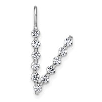True Origin 14K White Gold 0.38 Carat Lab Grown Diamond VS+ F+ Complete Alphabet V Pendant view 1