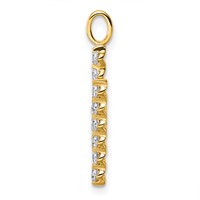 True Origin 14K Yellow Gold 0.62 Carat Lab Grown Diamond VS+ F+ Complete Alphabet W Pendant view 2
