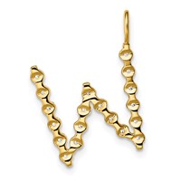 True Origin 14K Yellow Gold 0.62 Carat Lab Grown Diamond VS+ F+ Complete Alphabet W Pendant view 3