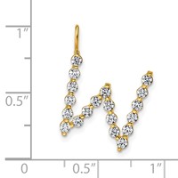 True Origin 14K Yellow Gold 0.62 Carat Lab Grown Diamond VS+ F+ Complete Alphabet W Pendant view 4
