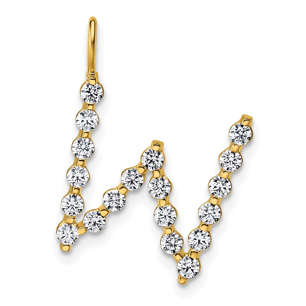 True Origin 14K Yellow Gold 0.62 Carat Lab Grown Diamond VS+ F+ Complete Alphabet W Pendant