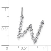 True Origin 14K White Gold 0.62 Carat Lab Grown Diamond VS+ F+ Complete Alphabet W Pendant view 4