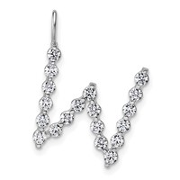 True Origin 14K White Gold 0.62 Carat Lab Grown Diamond VS+ F+ Complete Alphabet W Pendant view 1