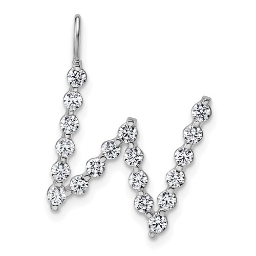 True Origin 14K White Gold 0.62 Carat Lab Grown Diamond VS+ F+ Complete Alphabet W Pendant