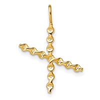 True Origin 14K Yellow Gold 0.38 Carat Lab Grown Diamond VS+ F+ Complete Alphabet X Pendant view 3