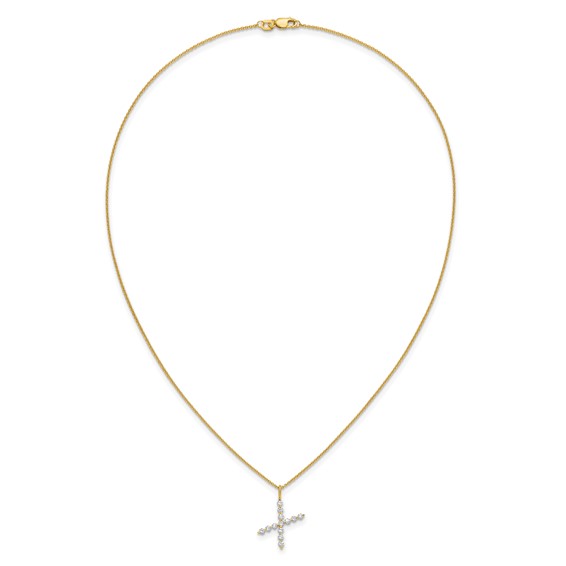 True Origin 14K Yellow Gold 3/8 carat Lab Grown Diamond VS+ F+ Complete Alphabet X Pendant Necklace