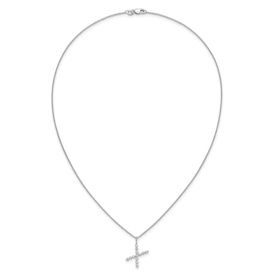 True Origin 14K White Gold 3/8 carat Lab Grown Diamond VS+ F+ Complete Alphabet X Pendant Necklace