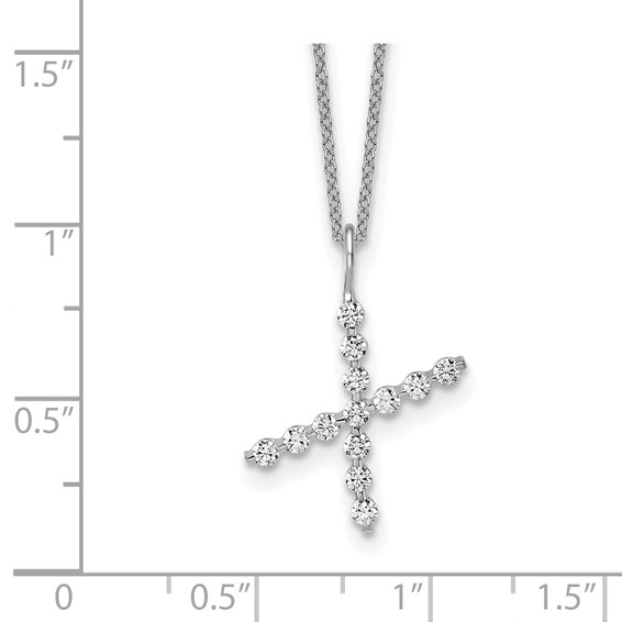 True Origin 14K White Gold 3/8 carat Lab Grown Diamond VS+ F+ Complete Alphabet X Pendant Necklace