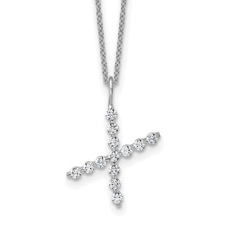 True Origin 14K White Gold 3/8 carat Lab Grown Diamond VS+ F+ Complete Alphabet X Pendant Necklace