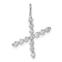 True Origin 14K White Gold 0.38 Carat Lab Grown Diamond VS+ F+ Complete Alphabet X Pendant view 1