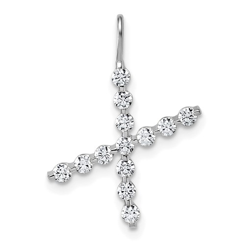 True Origin 14K White Gold 0.38 Carat Lab Grown Diamond VS+ F+ Complete Alphabet X Pendant