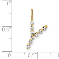 True Origin 14K Yellow Gold 0.33 Carat Lab Grown Diamond VS+ F+ Complete Alphabet Y Pendant view 4