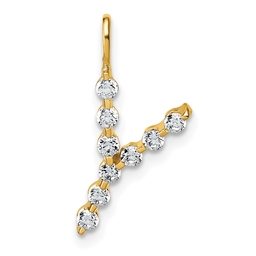 True Origin 14K Yellow Gold 0.33 Carat Lab Grown Diamond VS+ F+ Complete Alphabet Y Pendant