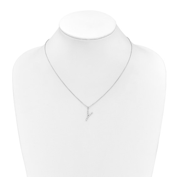 True Origin 14K White Gold 1/3 carat Lab Grown Diamond VS+ F+ Complete Alphabet Y Pendant Necklace