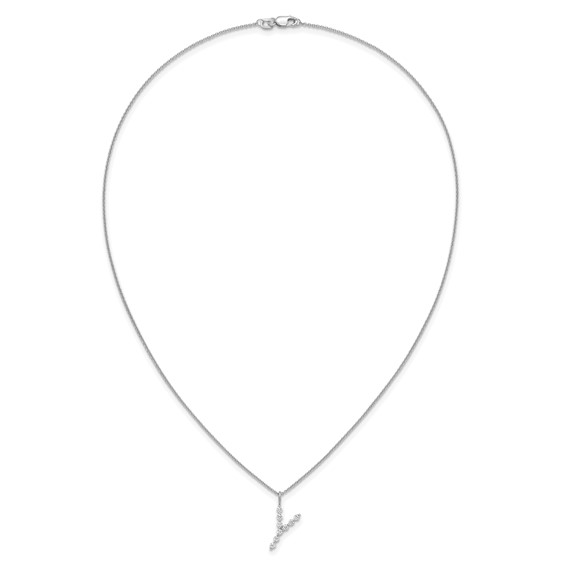 True Origin 14K White Gold 1/3 carat Lab Grown Diamond VS+ F+ Complete Alphabet Y Pendant Necklace