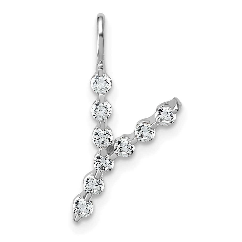 True Origin 14K White Gold 0.33 Carat Lab Grown Diamond VS+ F+ Complete Alphabet Y Pendant