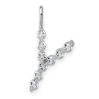 True Origin 14K White Gold 0.33 Carat Lab Grown Diamond VS+ F+ Complete Alphabet Y Pendant view 1