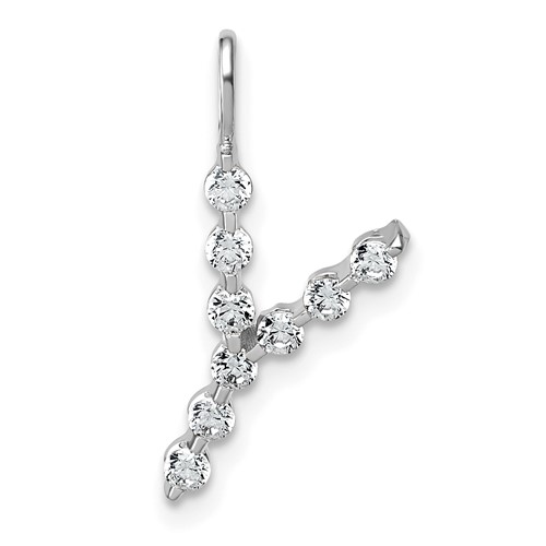 True Origin 14K White Gold 0.33 Carat Lab Grown Diamond VS+ F+ Complete Alphabet Y Pendant