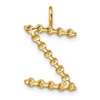True Origin 14K Yellow Gold 0.50 Carat Lab Grown Diamond VS+ F+ Complete Alphabet Z Pendant view 3